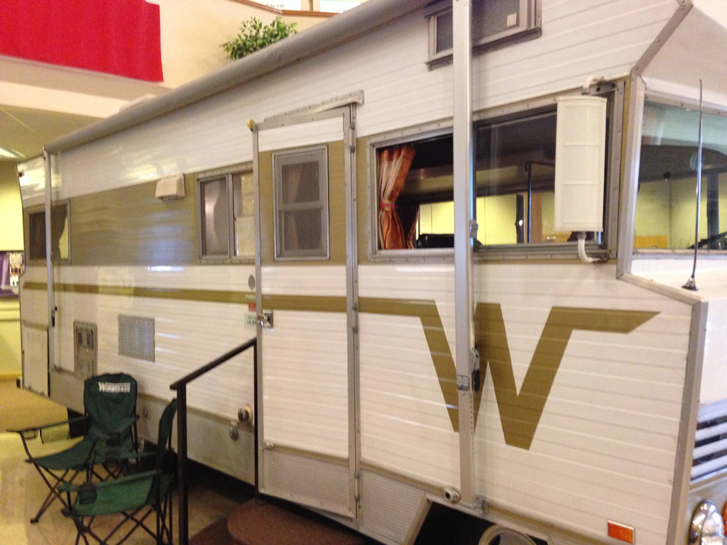 Vintage Winnebago motorhome in Visitor Center.