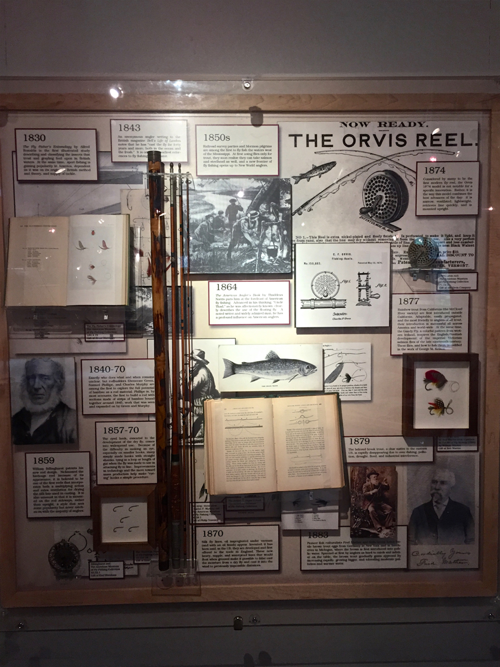 Orvis display at the American Museum of Fly Fishing.