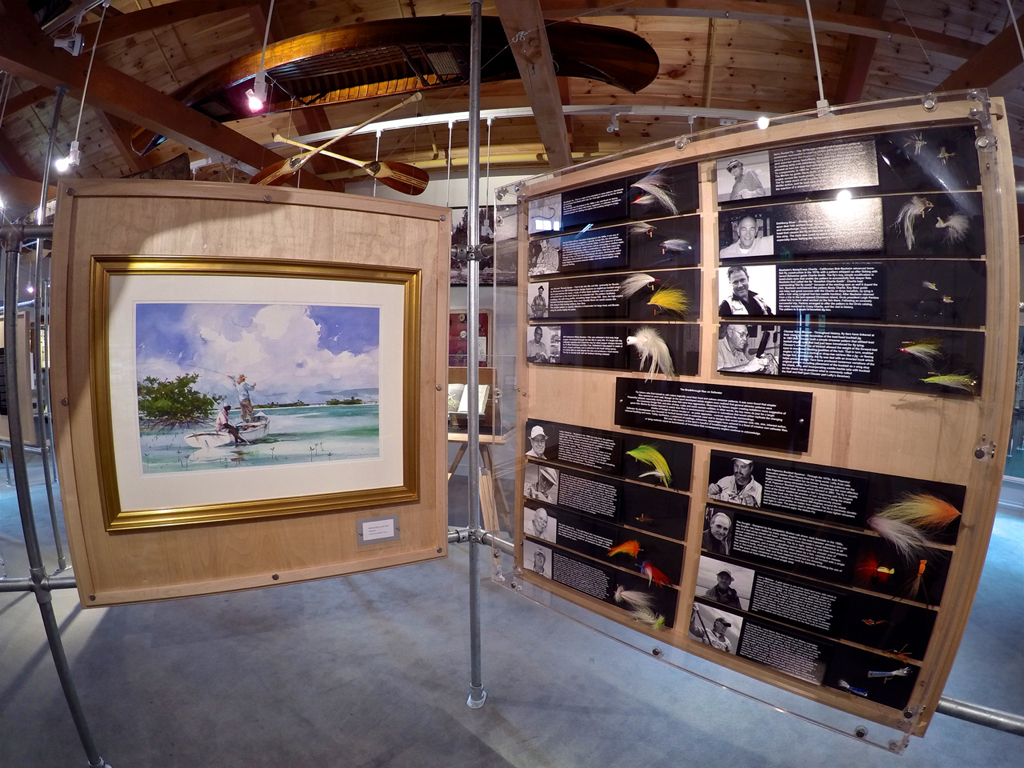 Display of people in the fly fishing world.