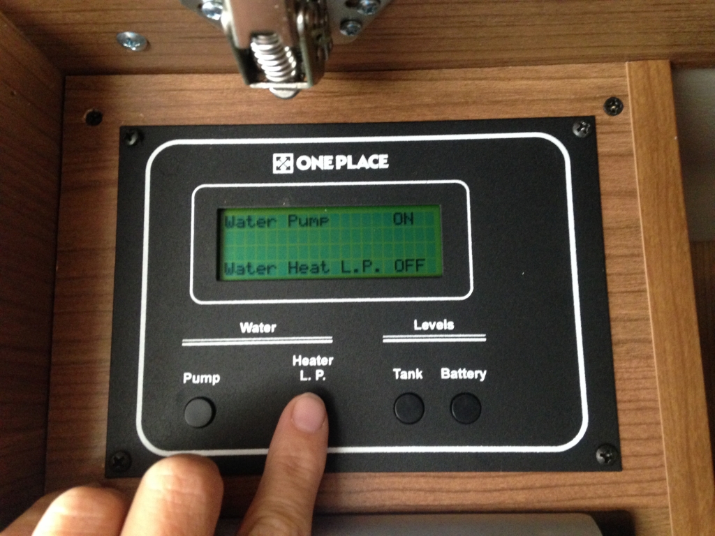Control panel for water heater.