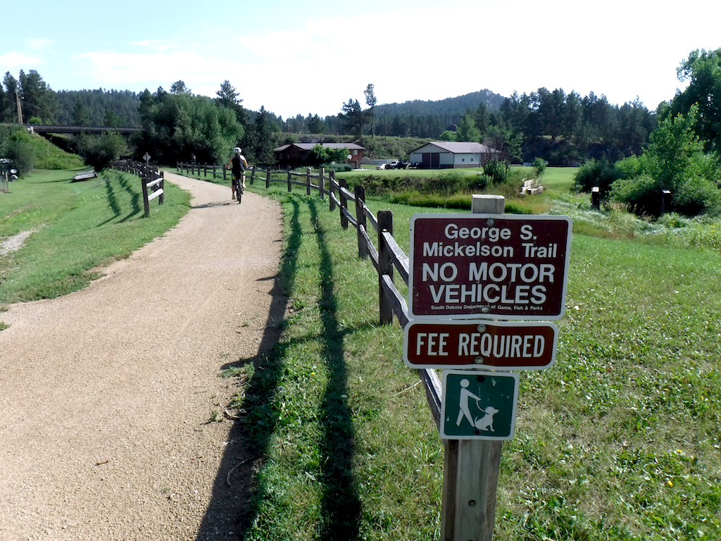 Biker on George S. Mickelson Trail.