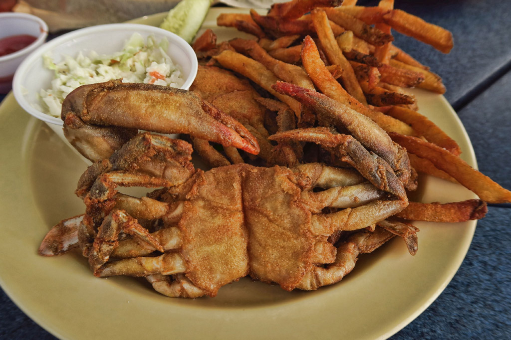 Breaded crab dish at restaurant. 