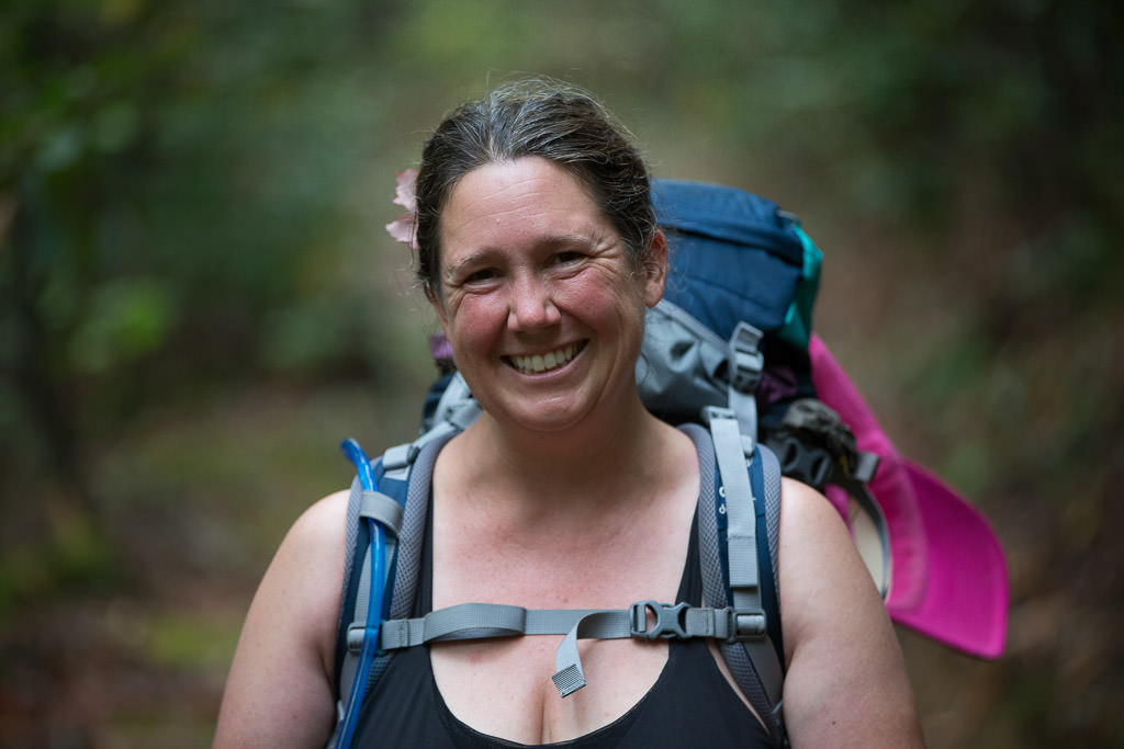 Kathy smiling. 